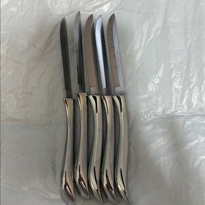 Set of 5 Vintage MCM Carvel Hall Stainless Steel Steak Knives Made In USA 9"